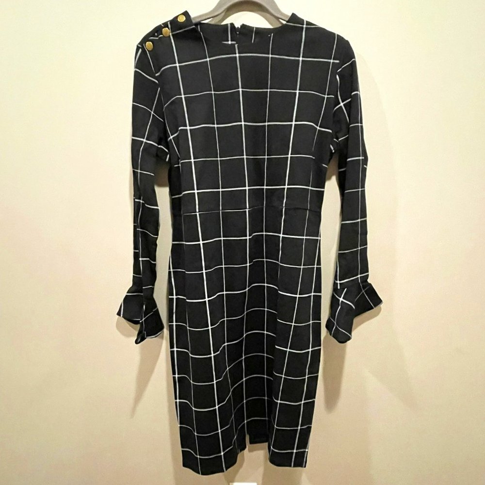 Contemporary Plaid Long Sleeve Dress